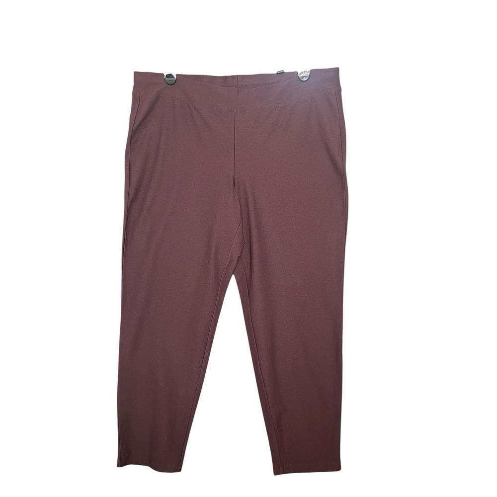 NWT Eileen Fisher Slim Ankle in Casis Washable Stretch Crepe Pull-on Pants Large